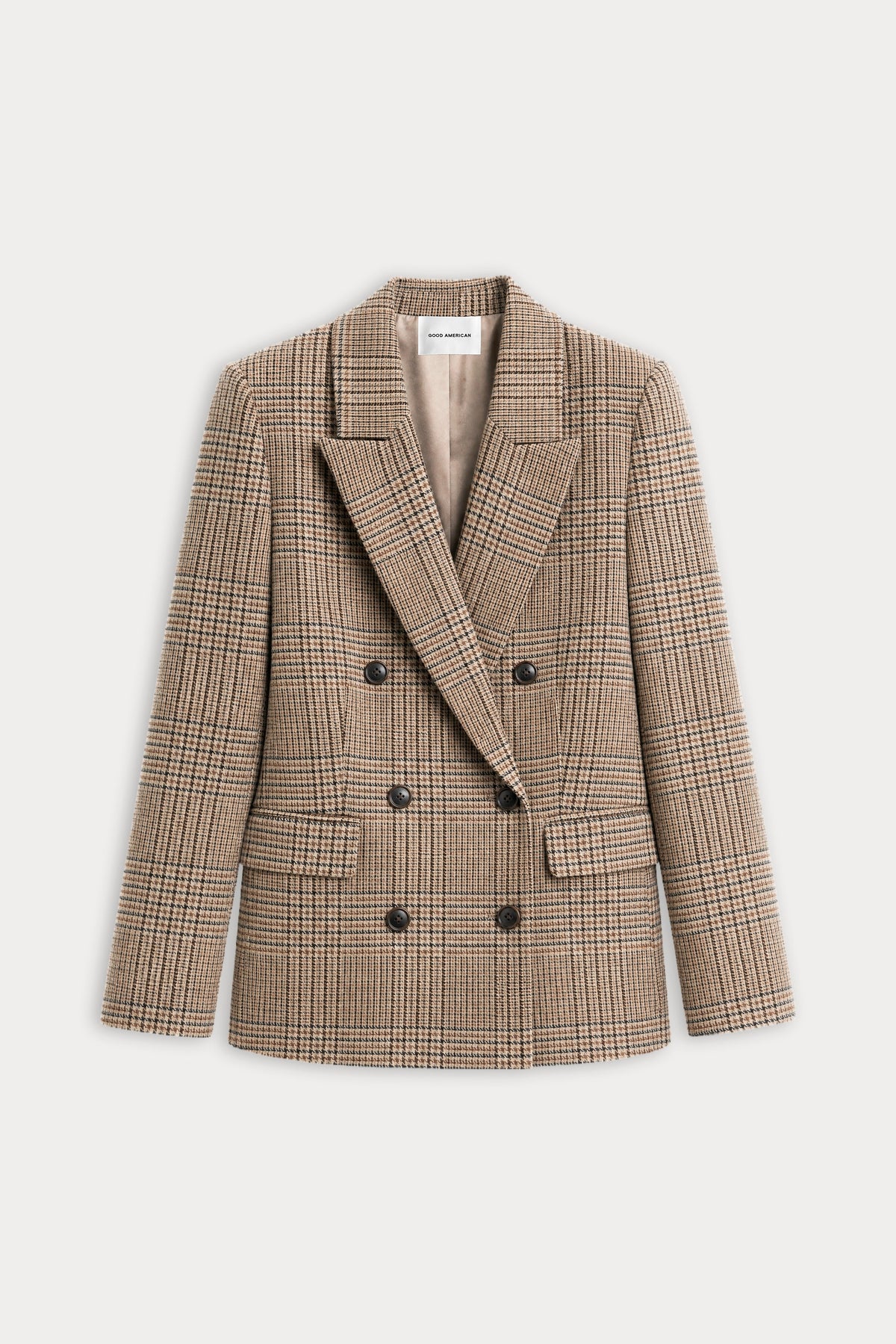 Premium THE DOUBLE BREASTED BLAZER BROWN PLAID