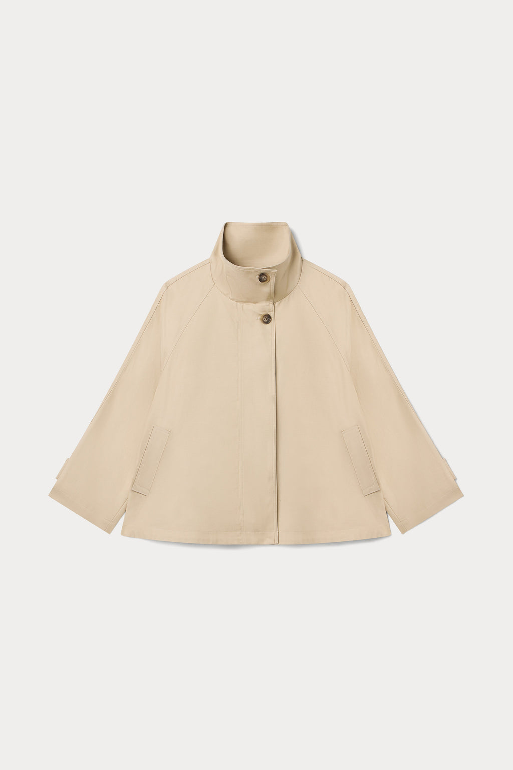 Premium THE FUNNEL NECK TRENCH LIGHT TAUPE