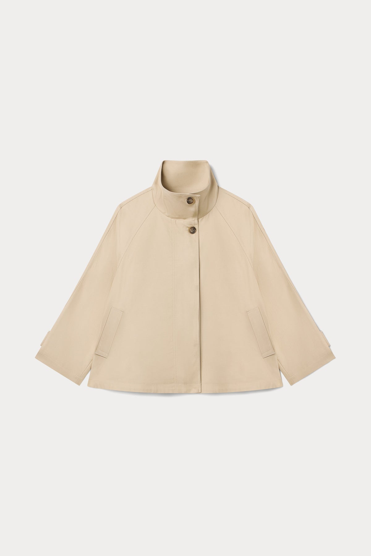 Premium THE FUNNEL NECK TRENCH LIGHT TAUPE