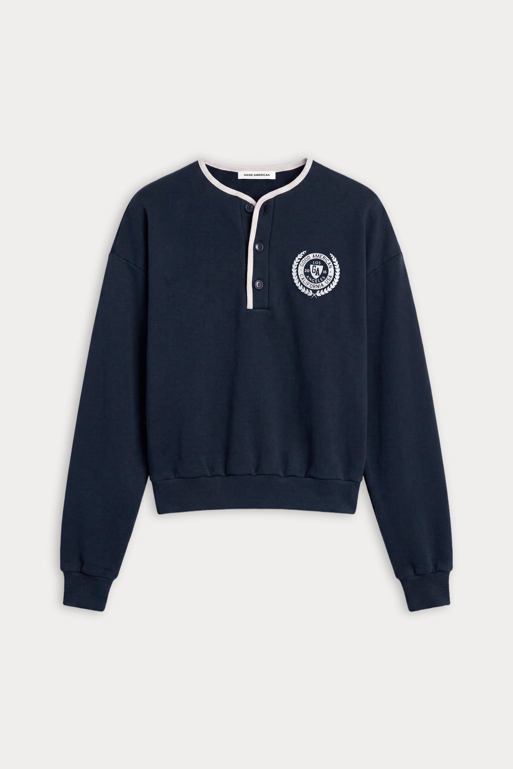Premium THE BRUSHED FLEECE HENLEY NEW NAVY