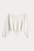 Premium THE FRENCH TERRY TIE SWEATSHIRT CHALK