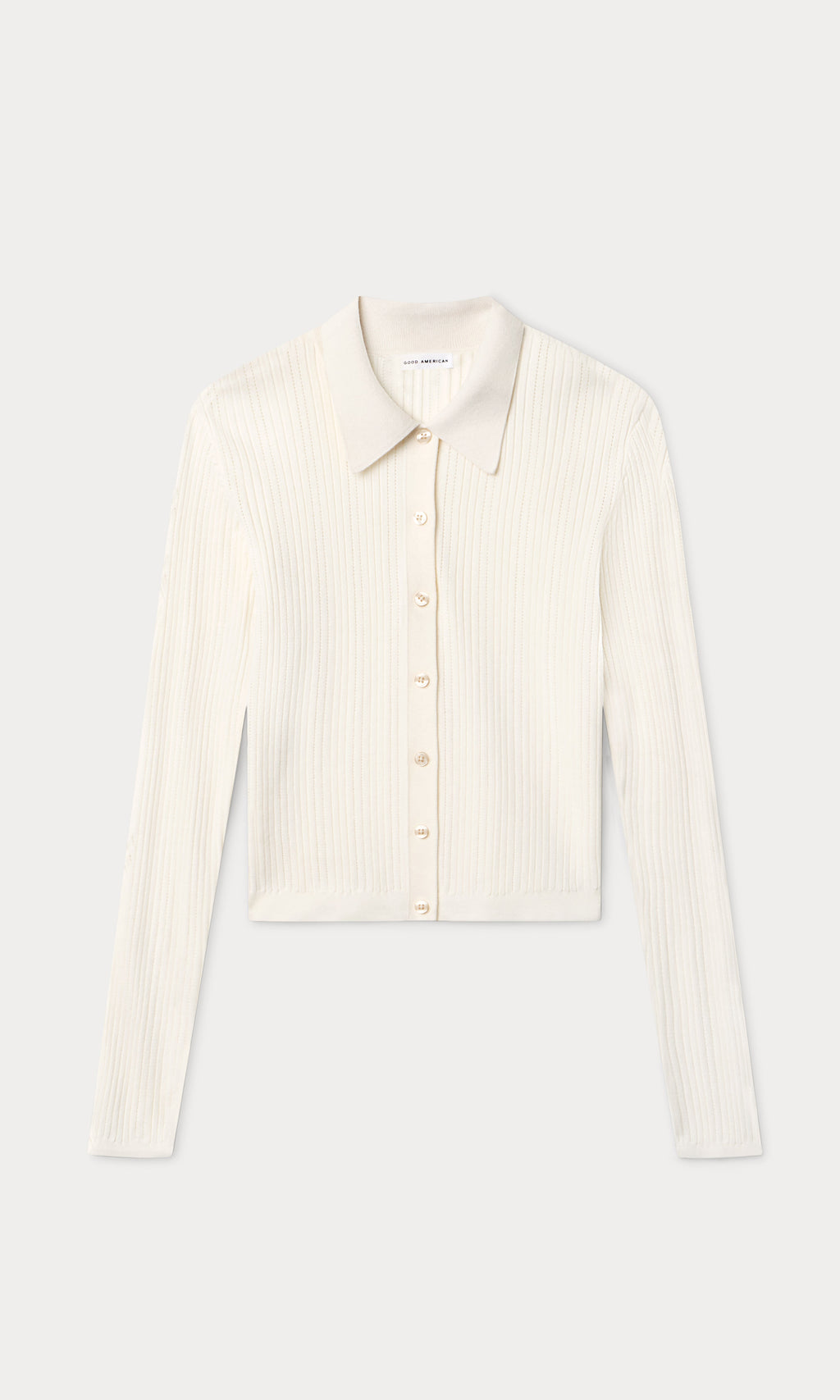 Premium THE LADDER RIB CARDIGAN CHALK