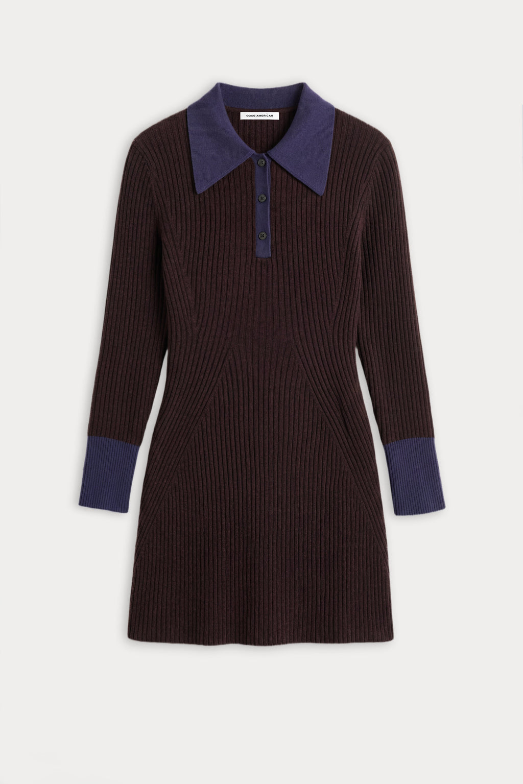Premium THE KNIT POLO MINI DRESS ESPRESSO