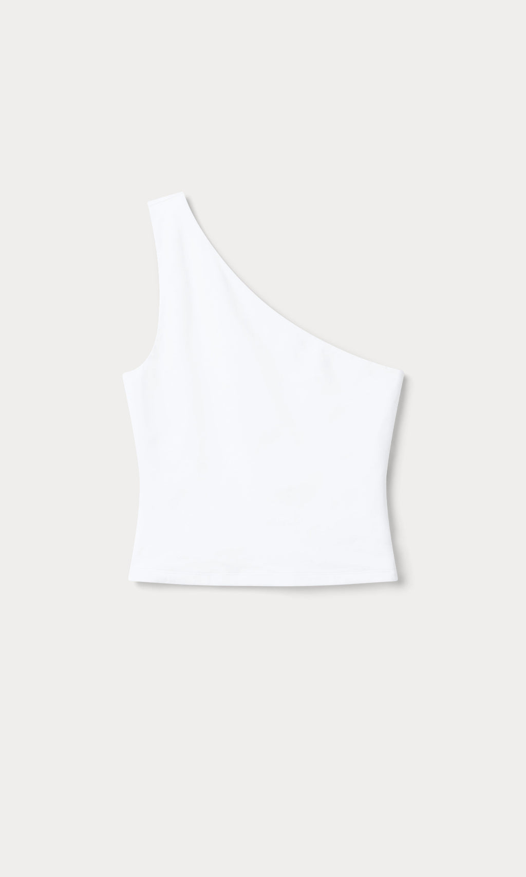 Premium SUPER STRETCH ONE SHOULDER TANK WHITE001