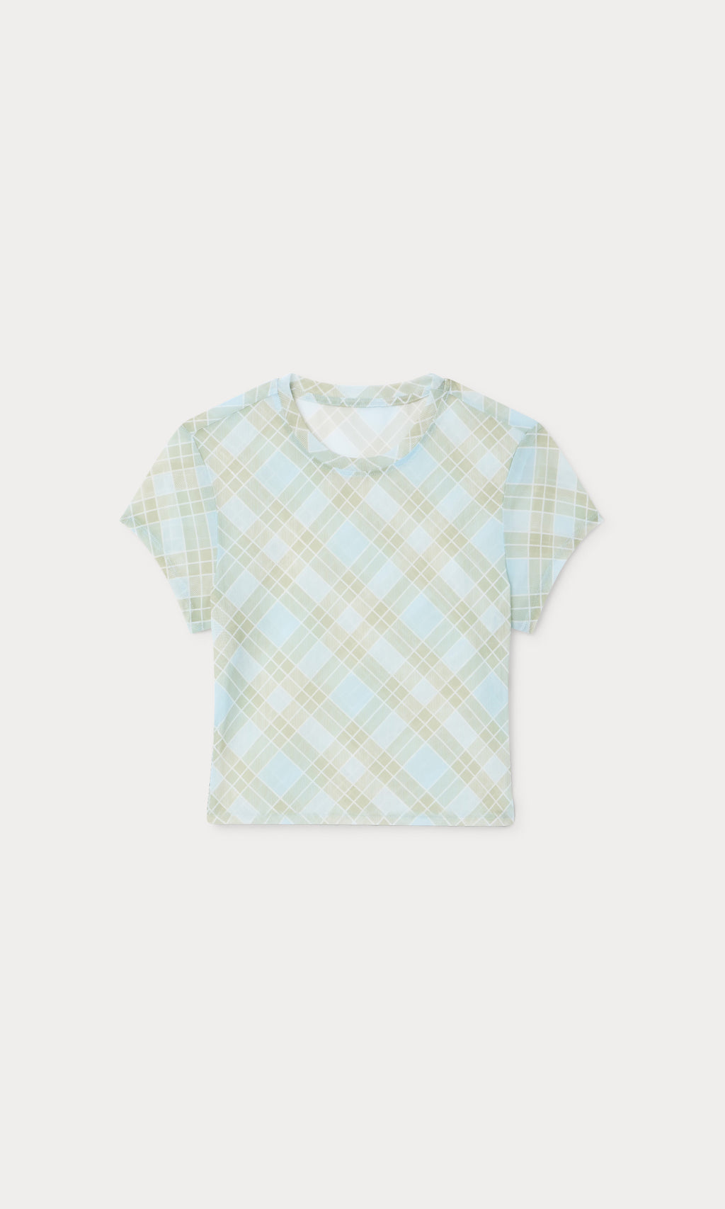 Premium THE MESH BABY TEE SUMMER PLAID HONEY