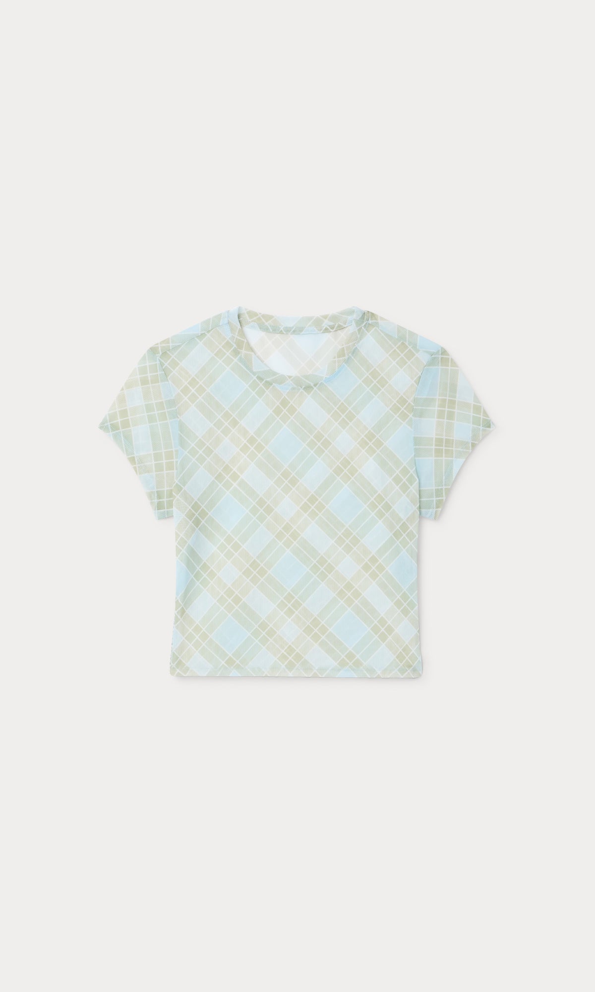 Premium THE MESH BABY TEE SUMMER PLAID HONEY