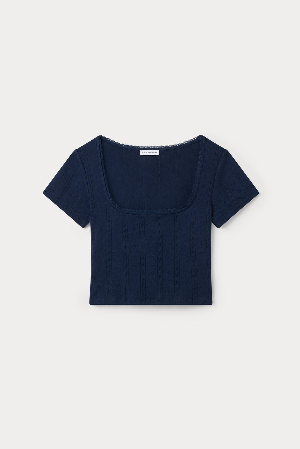 Premium THE POINTELLE SQUARE NECK TOP HORIZON INK