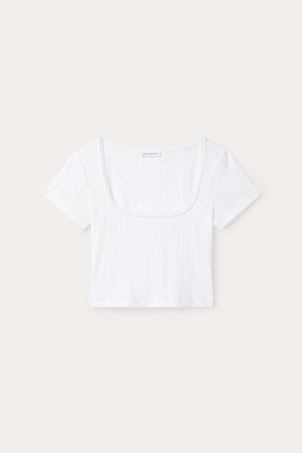 Premium THE POINTELLE SQUARE NECK TOP WHITE001