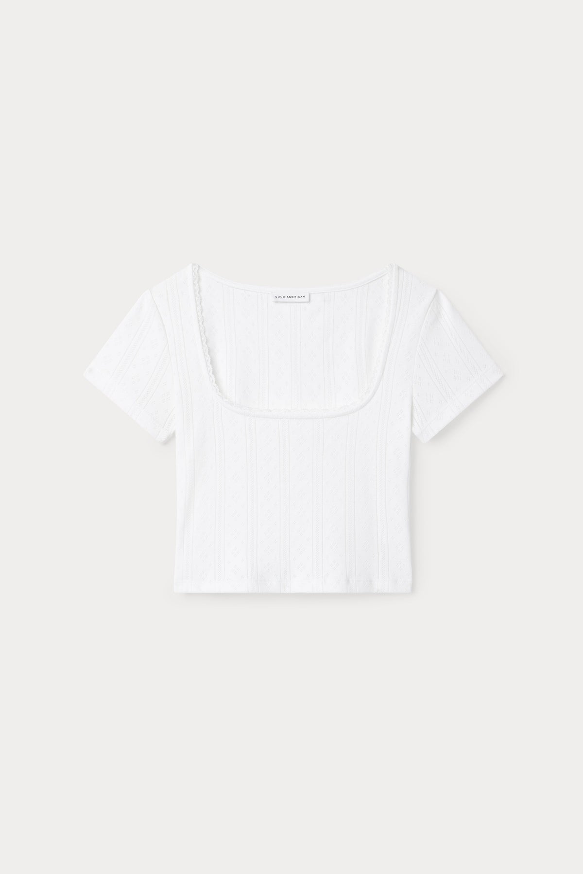 Premium THE POINTELLE SQUARE NECK TOP WHITE001