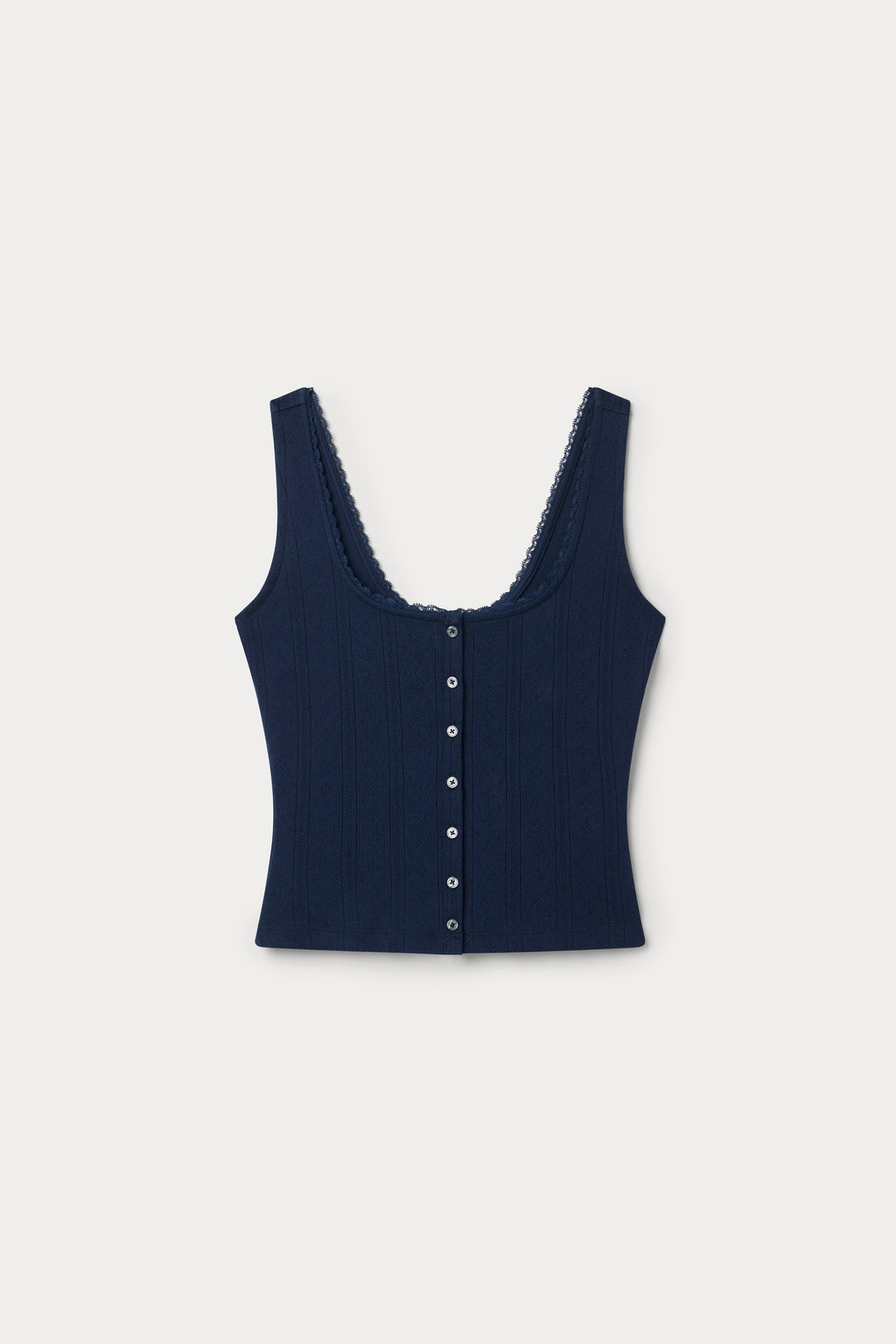 Premium THE POINTELLE BUTTON DOWN TANK HORIZON INK