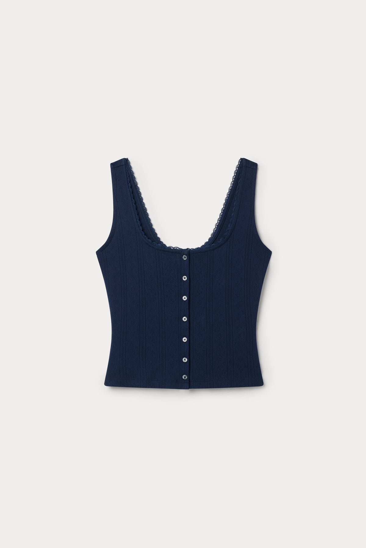 Premium THE POINTELLE BUTTON DOWN TANK HORIZON INK