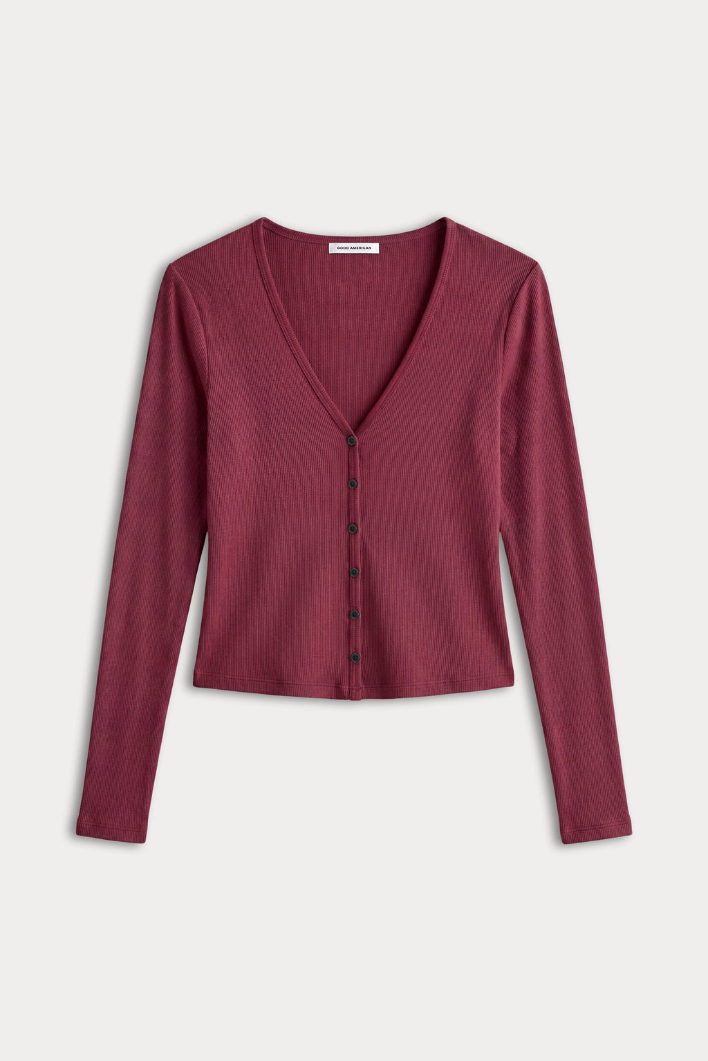 Premium THE RIB V NECK CARDIGAN BERRY NOIR