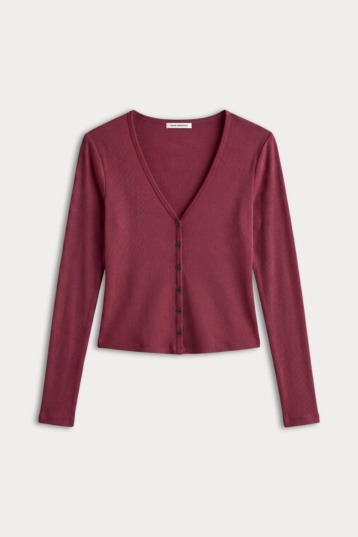 Premium THE RIB V NECK CARDIGAN BERRY NOIR