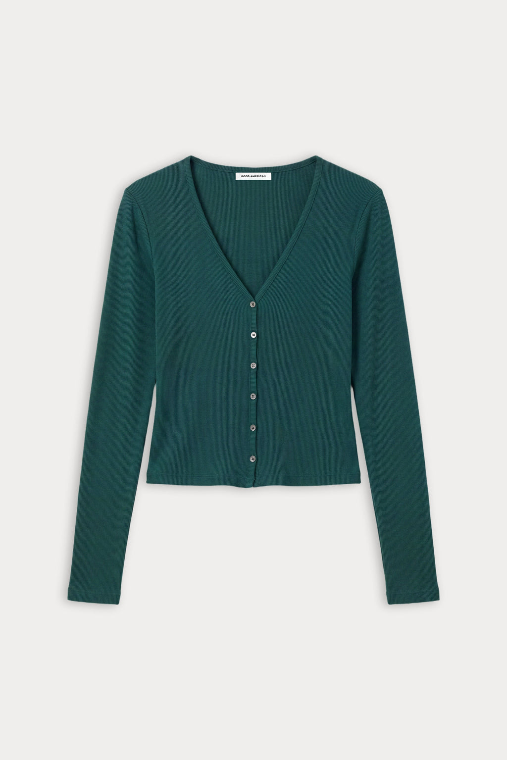 Premium THE RIB V NECK CARDIGAN FOREST GREEN