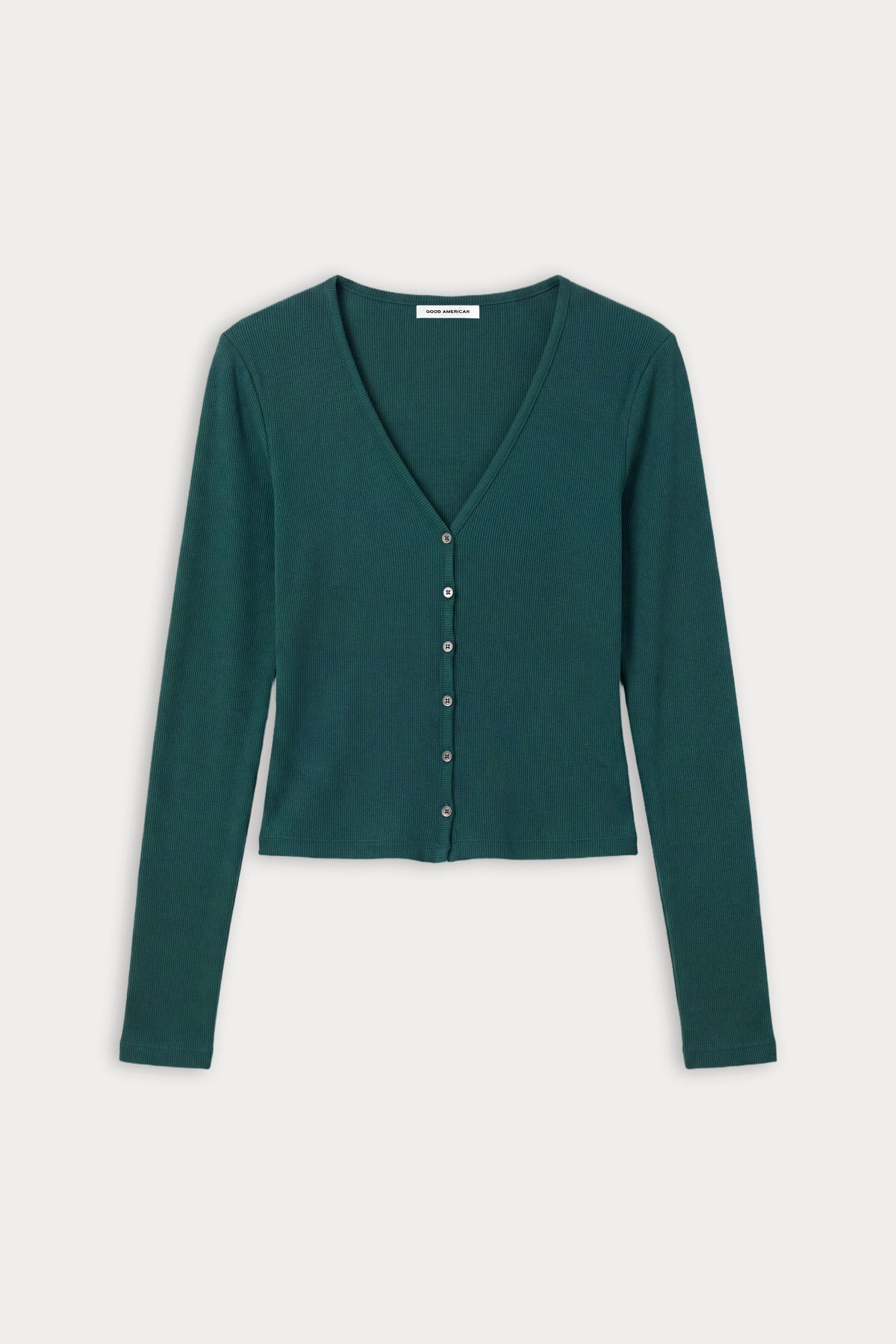 Premium THE RIB V NECK CARDIGAN FOREST GREEN