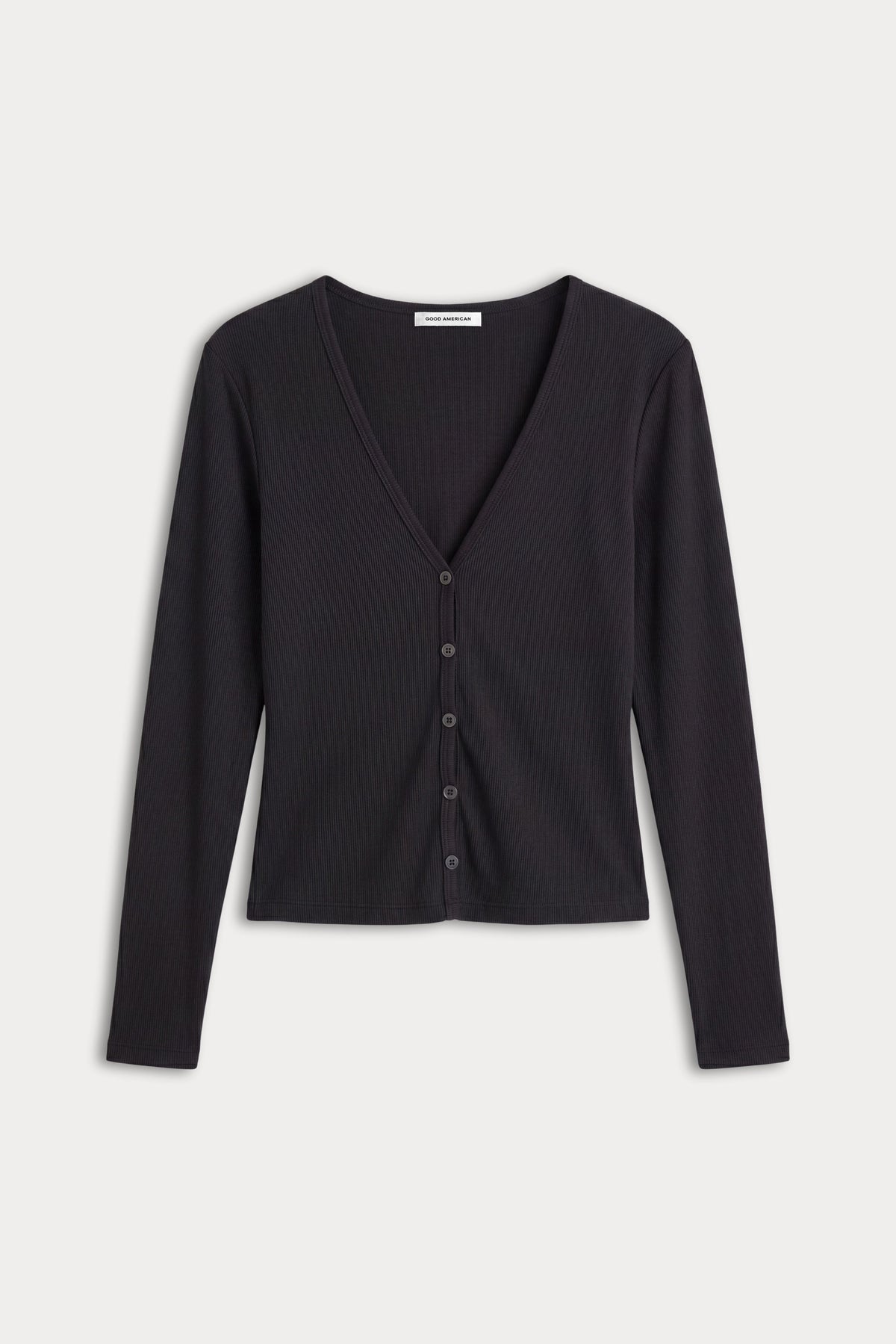Premium THE RIB V NECK CARDIGAN BLACK