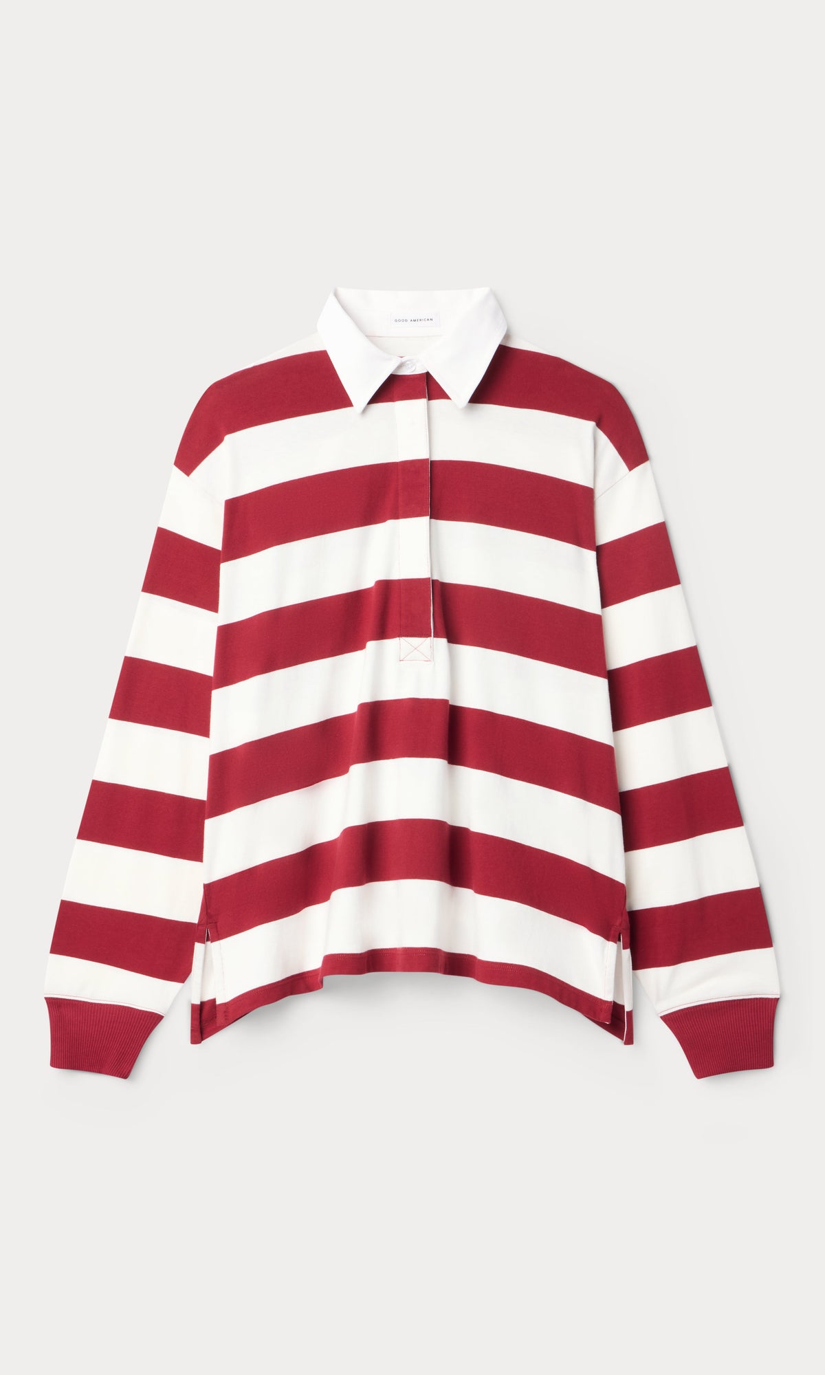 Premium OVERSIZED RUGBY TEE MERLOT AND CHALK RUGBY STRIPE