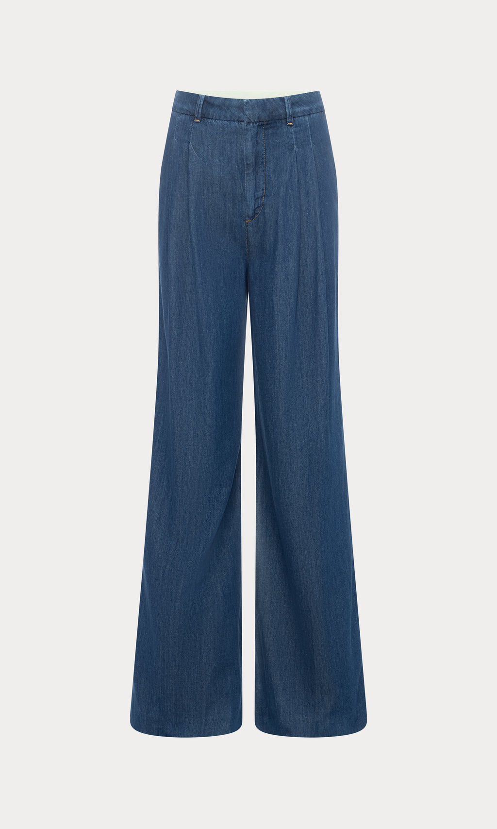 Premium PLEATED HIGH WAISTED WIDE LEG TROUSER INDIGO1187