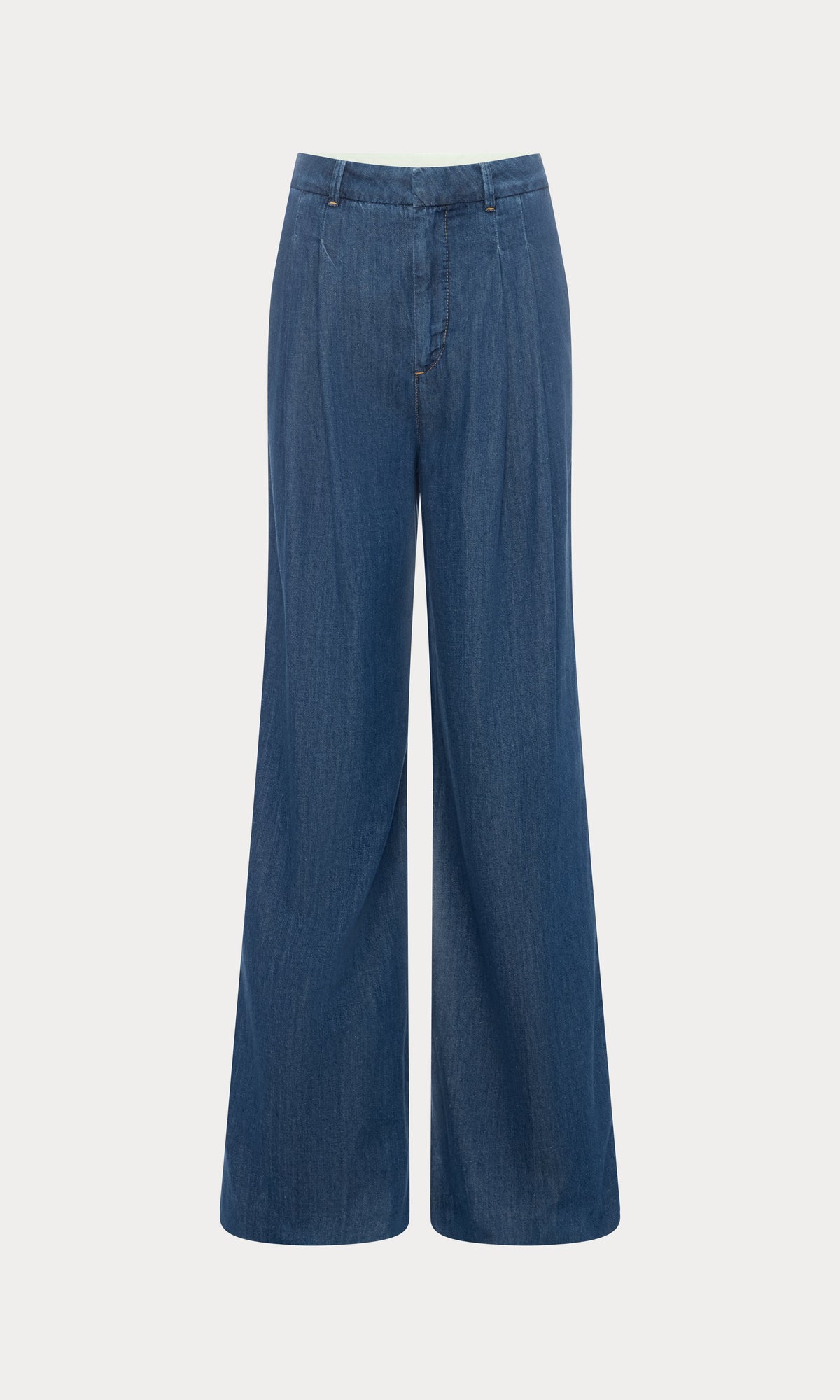 Premium PLEATED HIGH WAISTED WIDE LEG TROUSER INDIGO1187