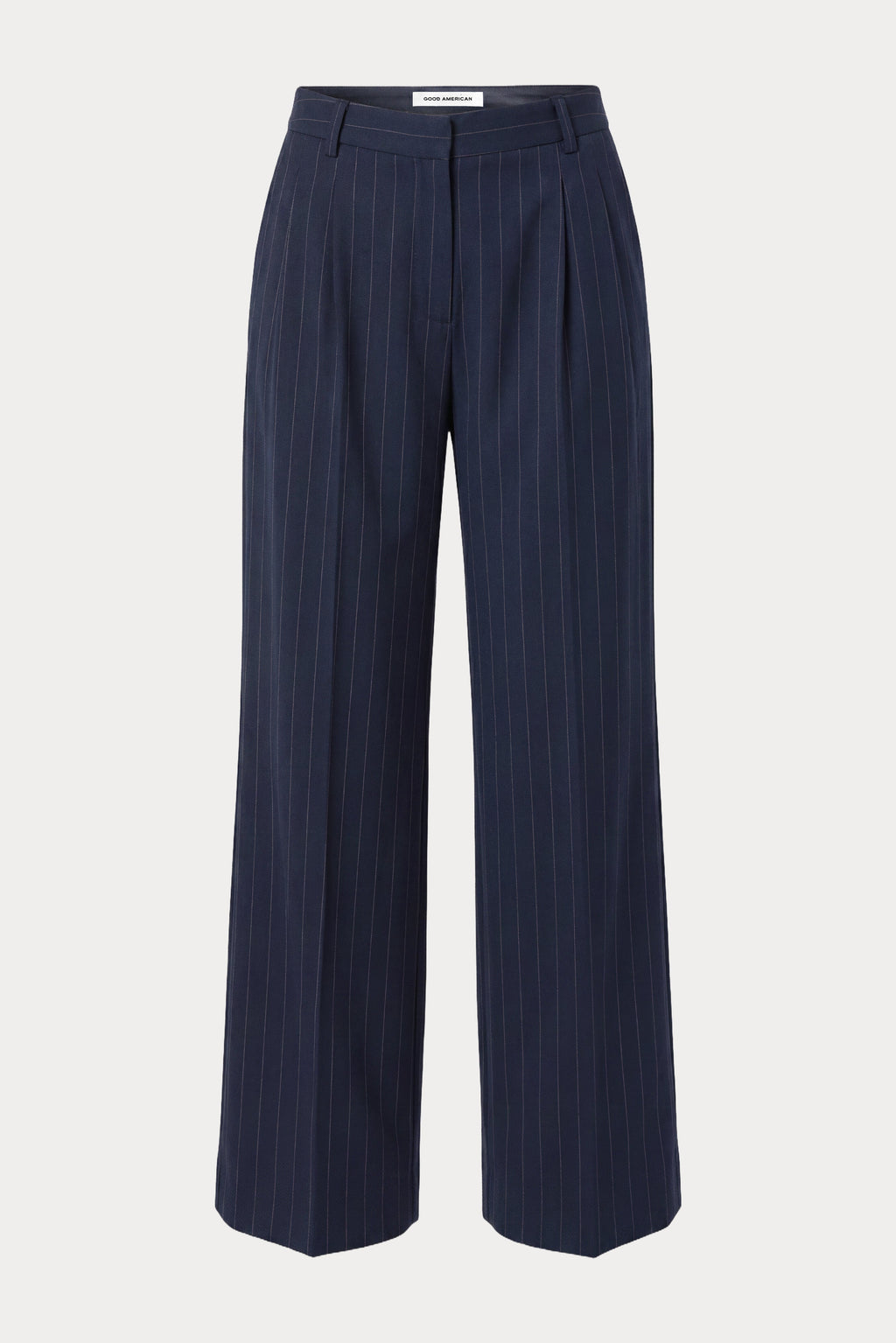 Premium THE LOW RISE STRAIGHT LEG TROUSER NAVY PINSTRIPE