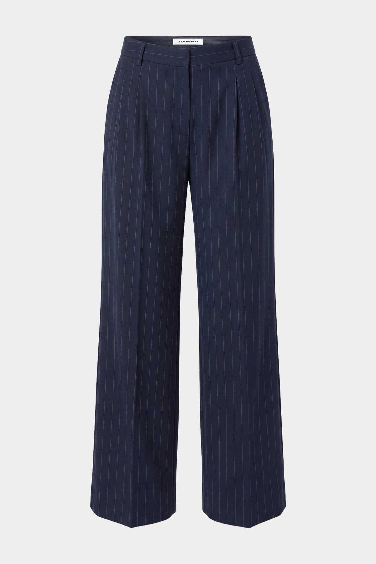 Premium THE LOW RISE STRAIGHT LEG TROUSER NAVY PINSTRIPE