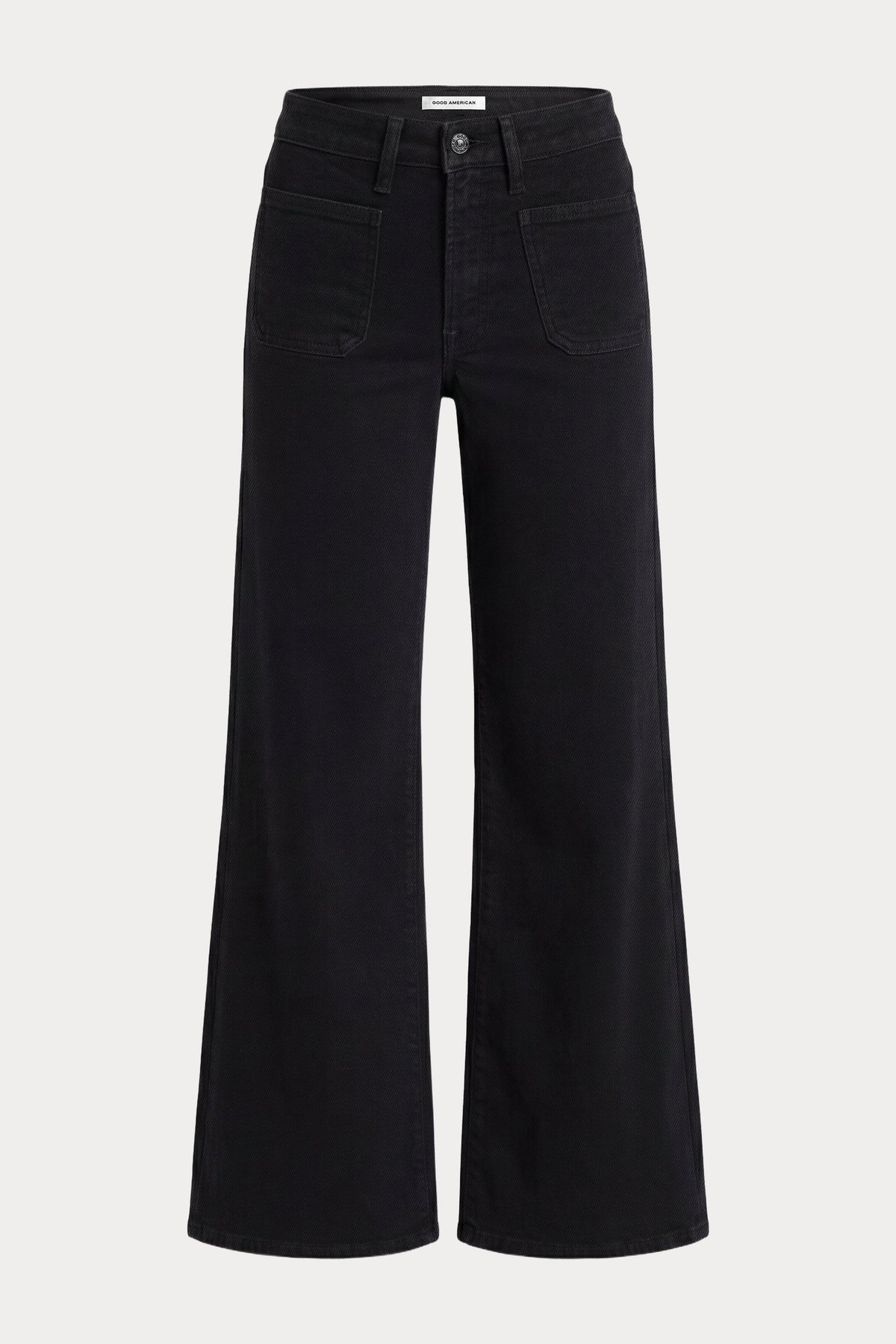 Premium PATCH POCKET GOOD WAIST PALAZZO JEANS BLACK001