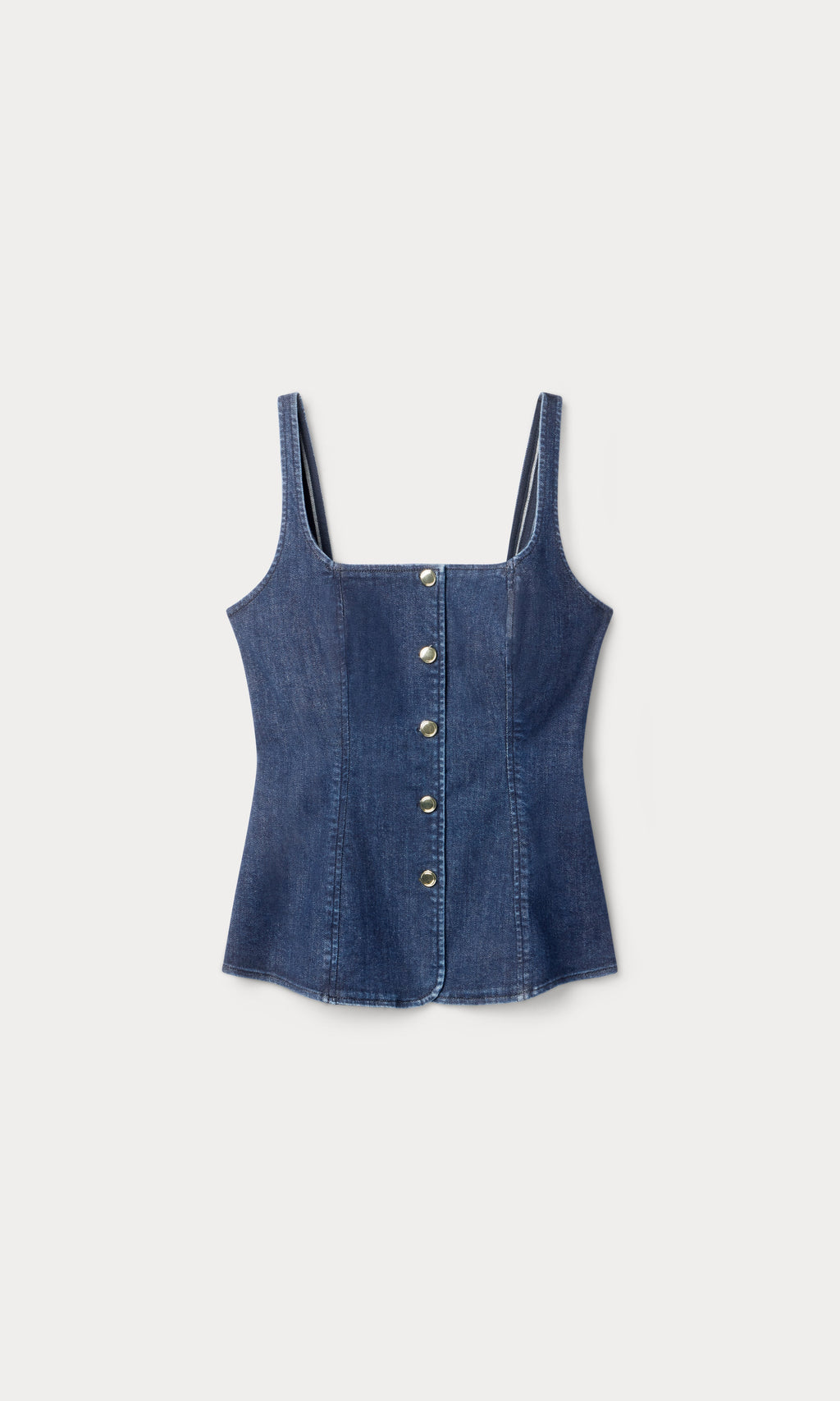 Premium SLEEVELESS DENIM BUTTON FRONT TOP INDIGO1169