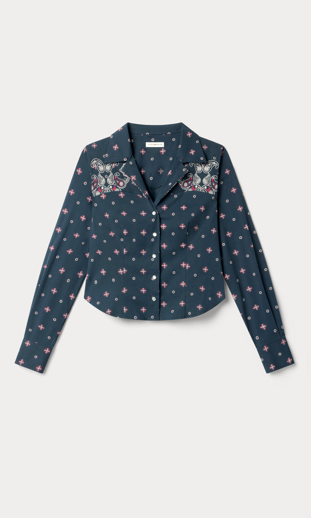 Premium DOLLY TAILORED POPLIN SHIRT NEW NAVY BANDANA PRINT