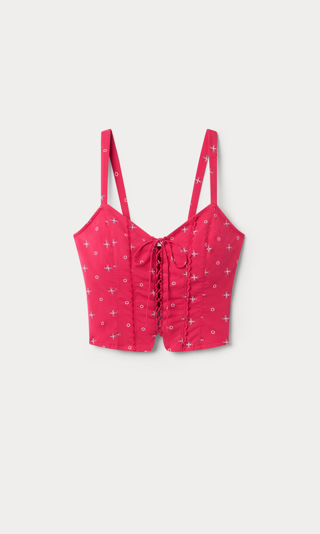 Premium DOLLY LACE UP POPLIN TANK FLARE BANDANA PRINT