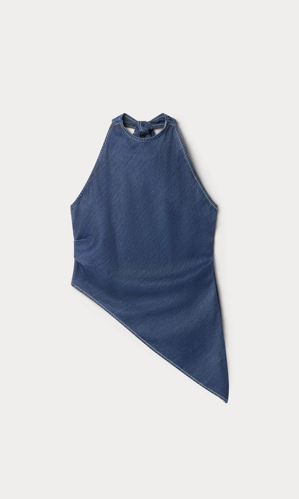 Premium ASYMMETRIC HEM HALTER TOP INDIGO1187
