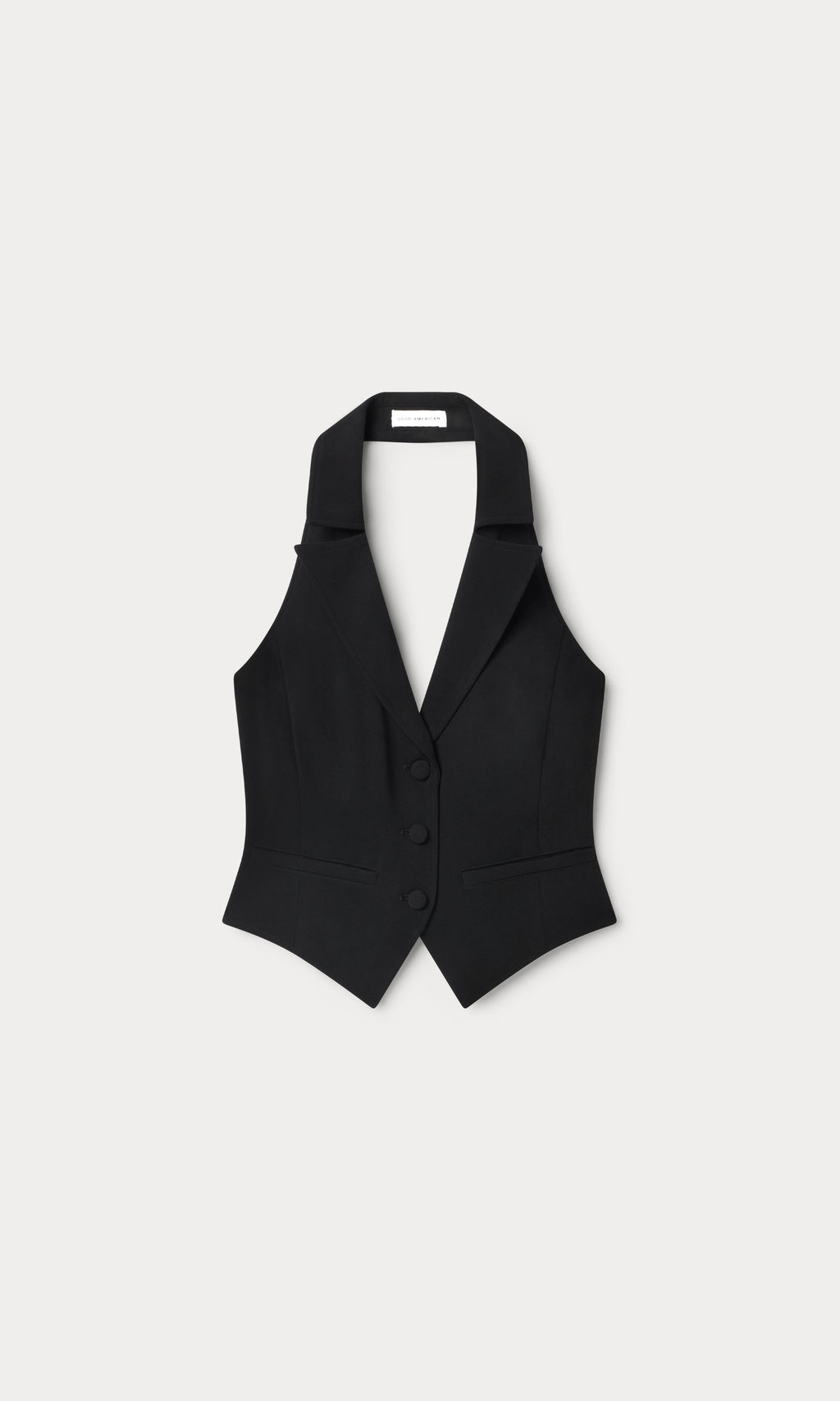 Premium LUXE SUITING HALTER VEST BLACK001