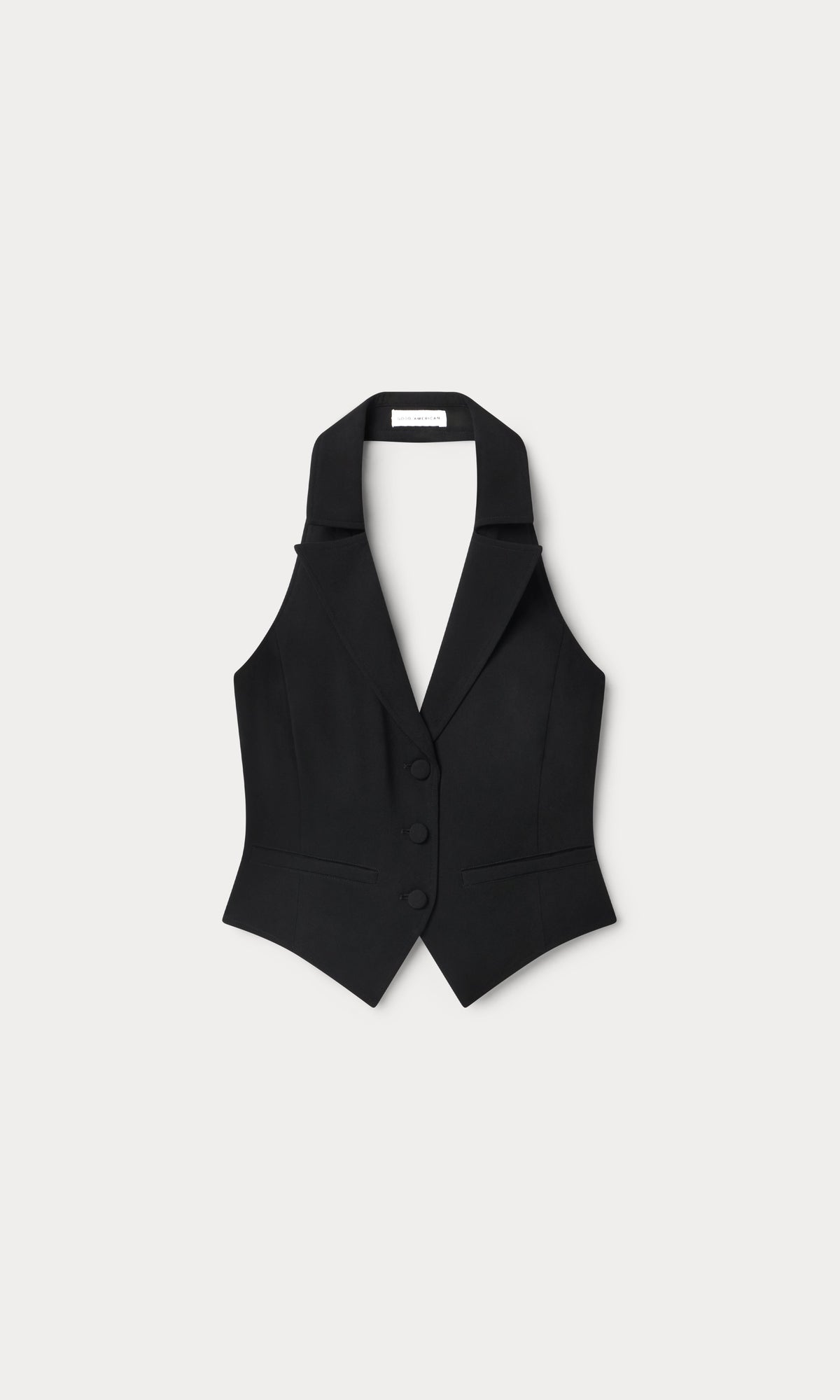 Premium LUXE SUITING HALTER VEST BLACK001