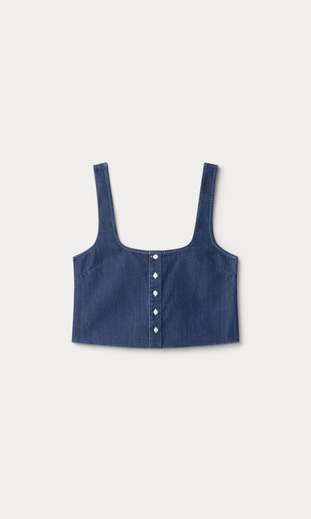 Premium DENIM BUTTON FRONT TANK INDIGO1187