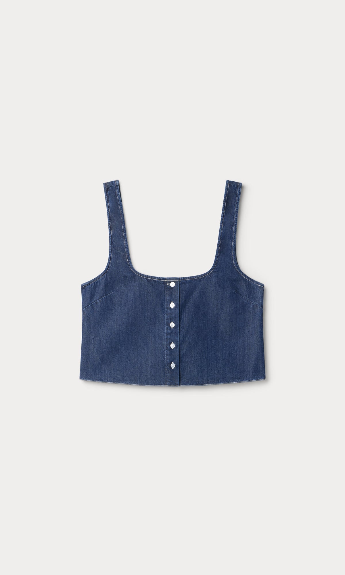 Premium DENIM BUTTON FRONT TANK INDIGO1187