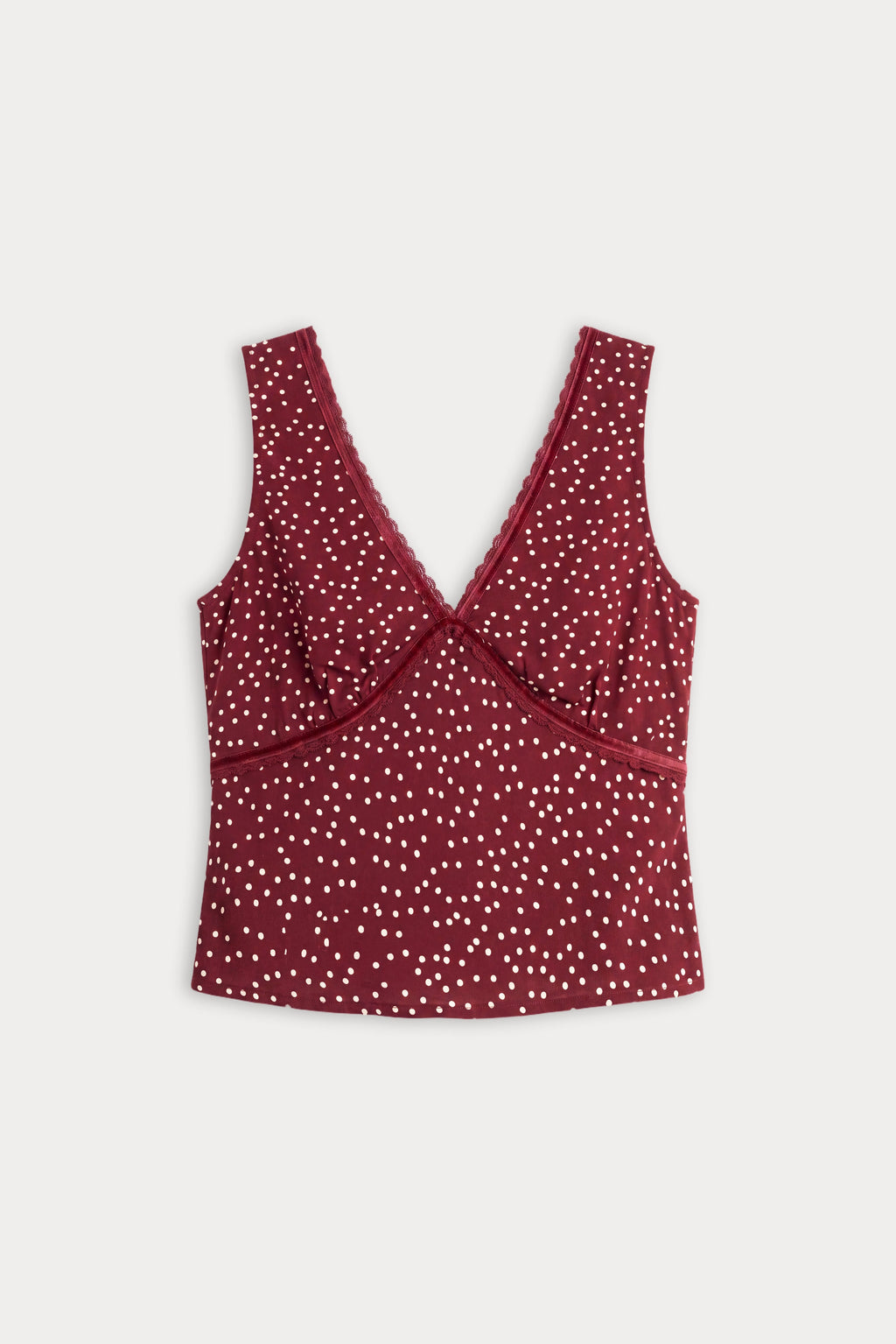 Premium THE WOVEN V NECK TOP BERRY NOIR PRINT