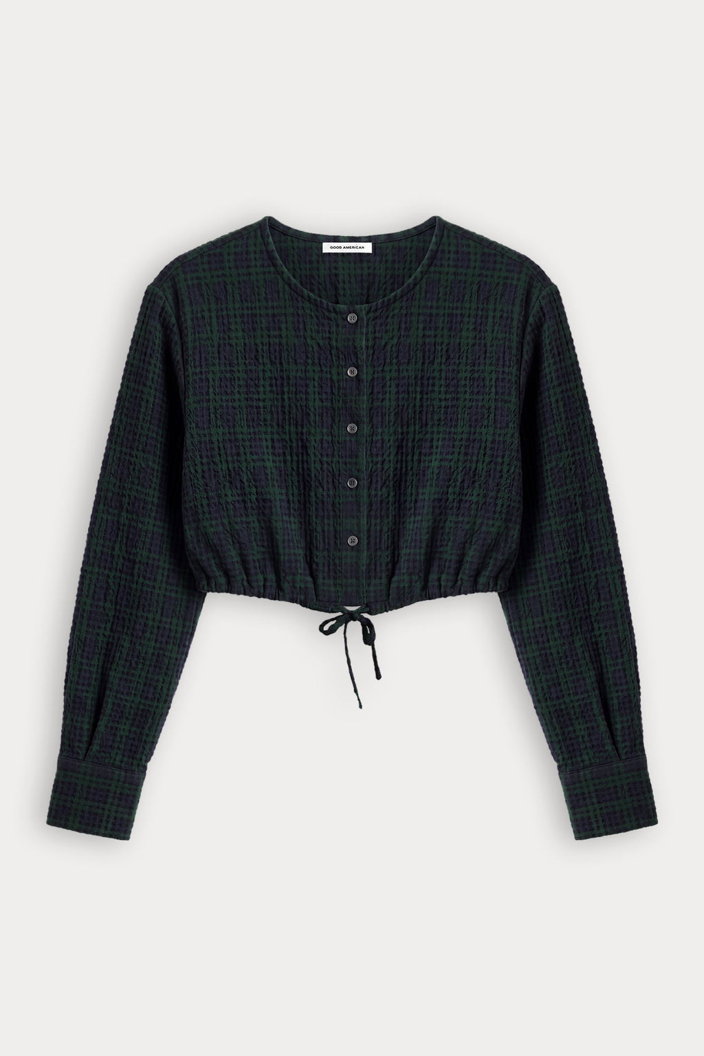 Premium THE CRINKLE CINCHED SHIRT FOREST PLAID