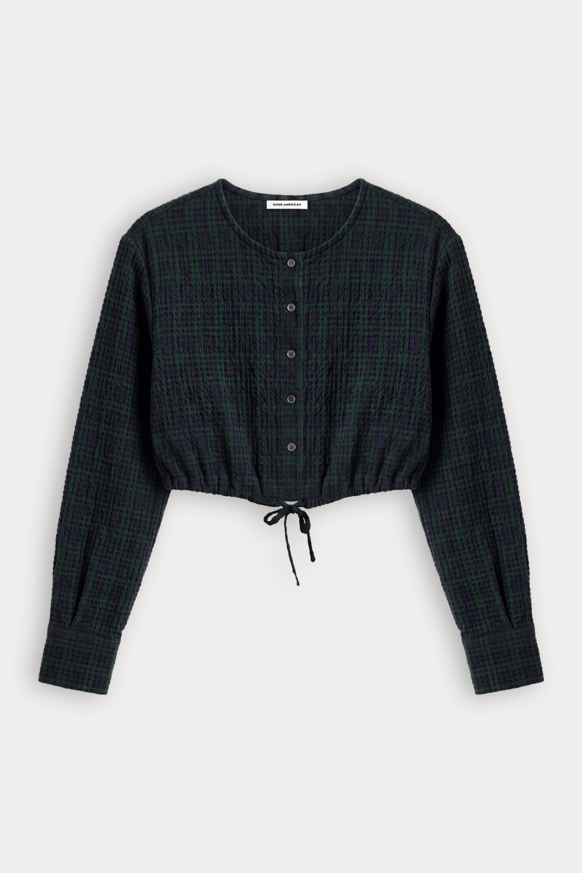 Premium THE CRINKLE CINCHED SHIRT FOREST PLAID