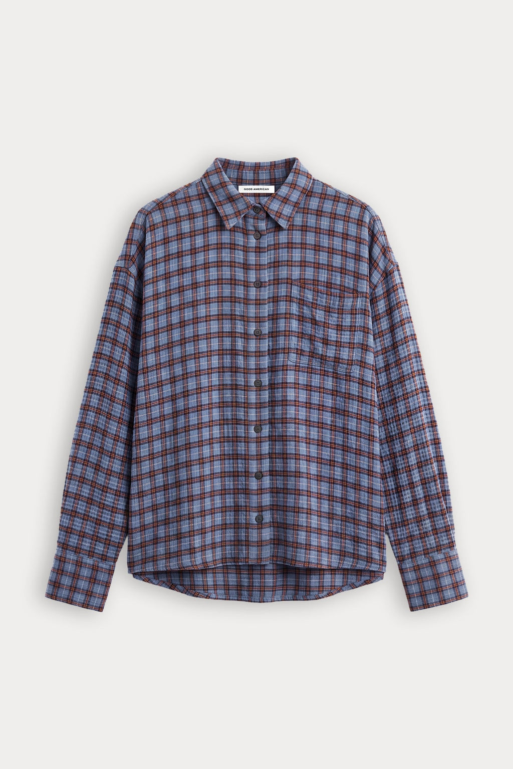 Premium THE CRINKLE EASY SHIRT BLUE PLAID