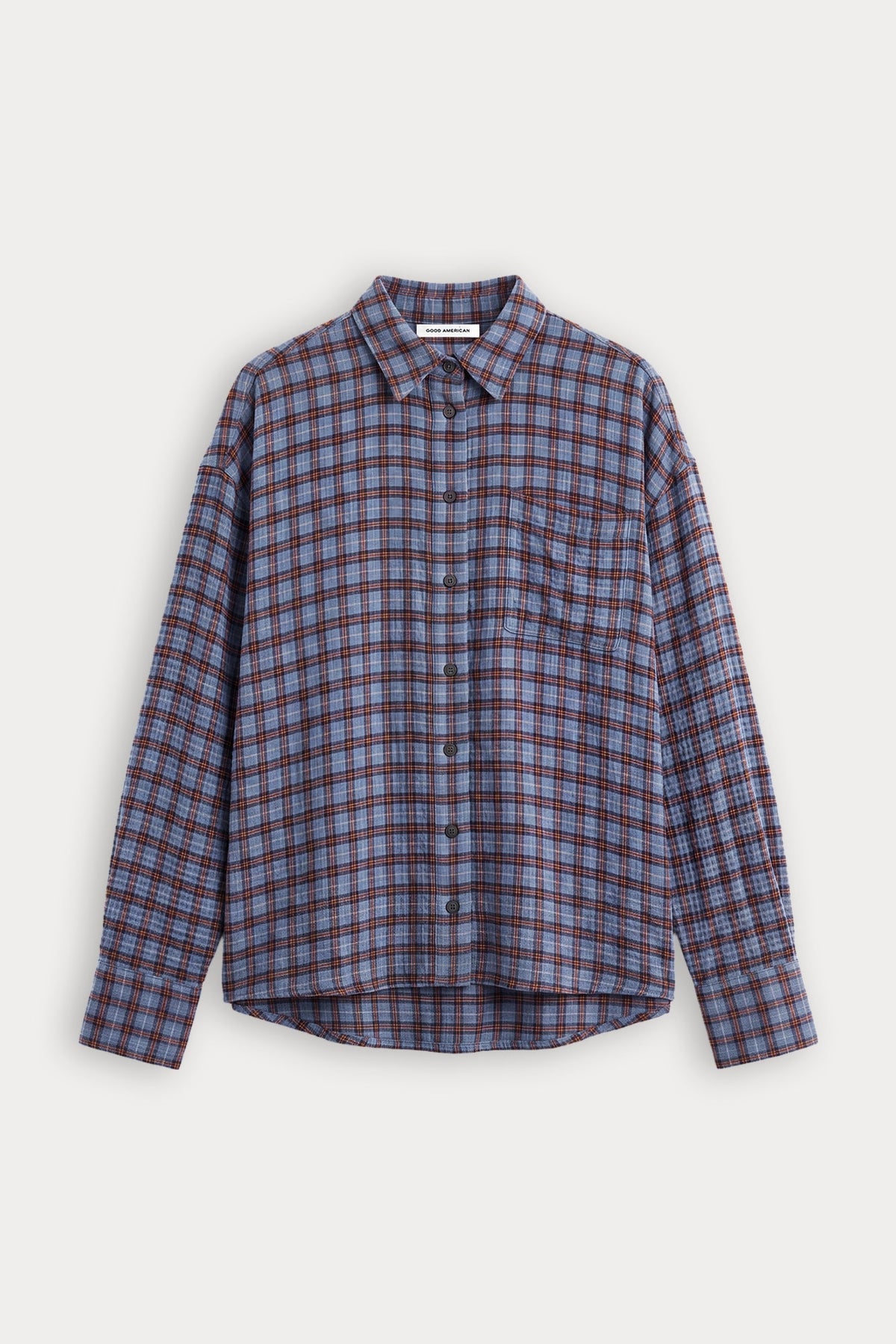 Premium THE CRINKLE EASY SHIRT BLUE PLAID