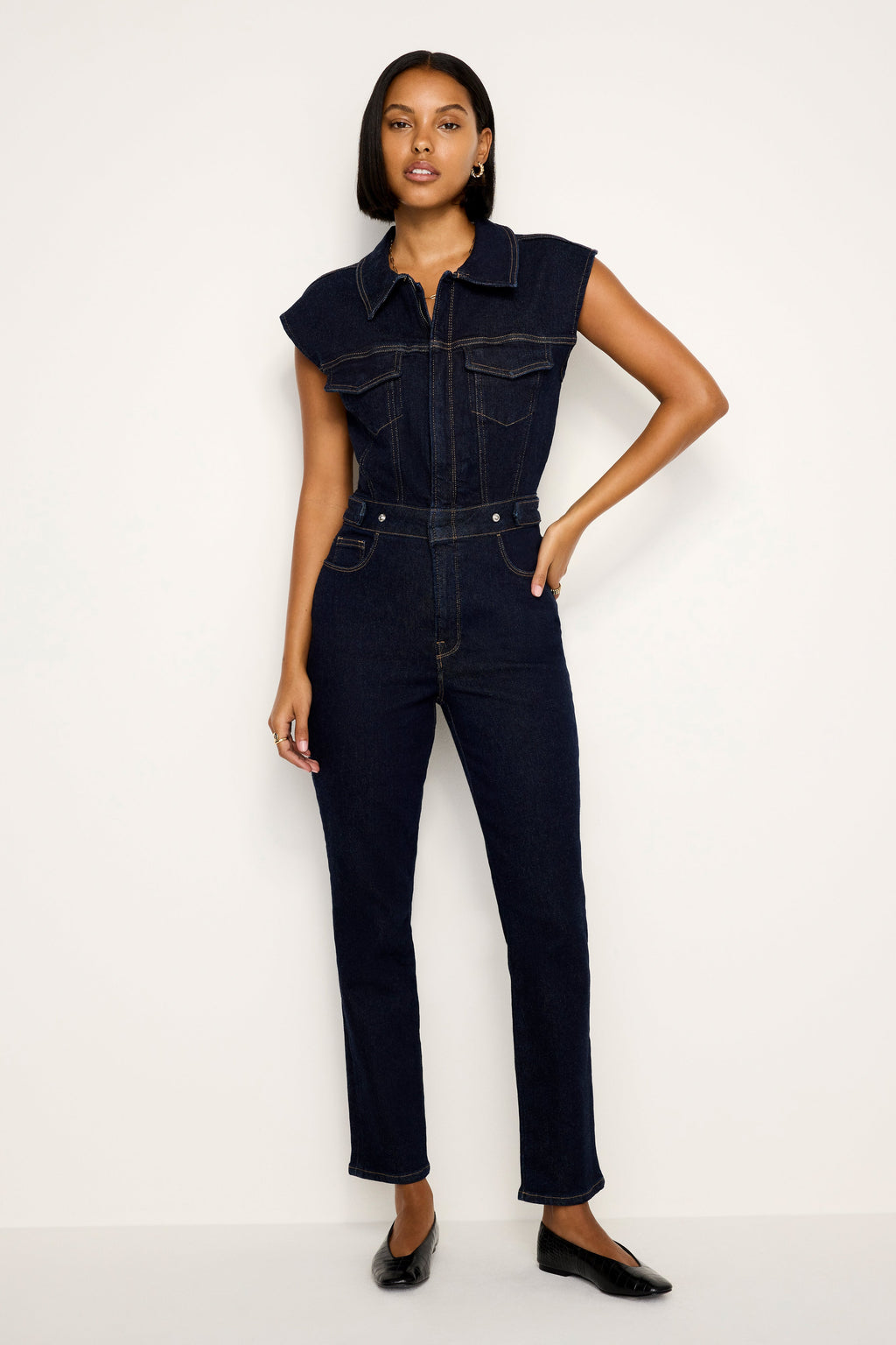 Premium RINSED DENIM FIT FOR SUCCESS JUMPSUIT INDIGO716