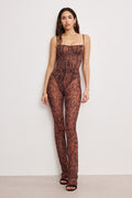 Premium MESH MICRO BOOT LEGGINGS JAVA WARPED LEOPARD001