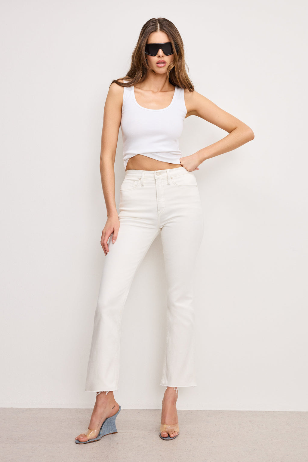 Premium GOOD KICK FLARE JEANS CLOUD WHITE