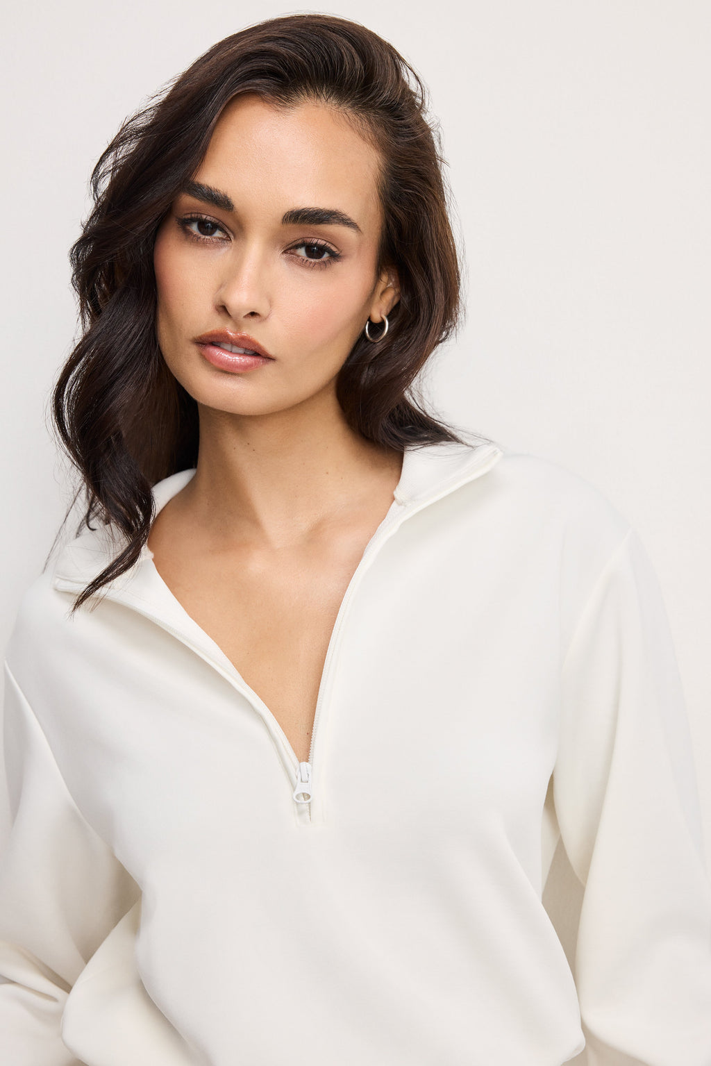 Premium AIR SOFT HALF ZIP SWEATSHIRT CLOUD WHITE