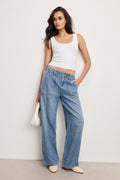 Premium LITE LINEN DENIM PANTS INDIGO786