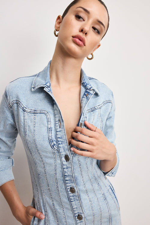 Premium DOLLY DENIM CORSET DRESS INDIGO1022