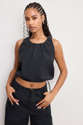 Premium TWILL PARACHUTE BUBBLE TOP BLACK001