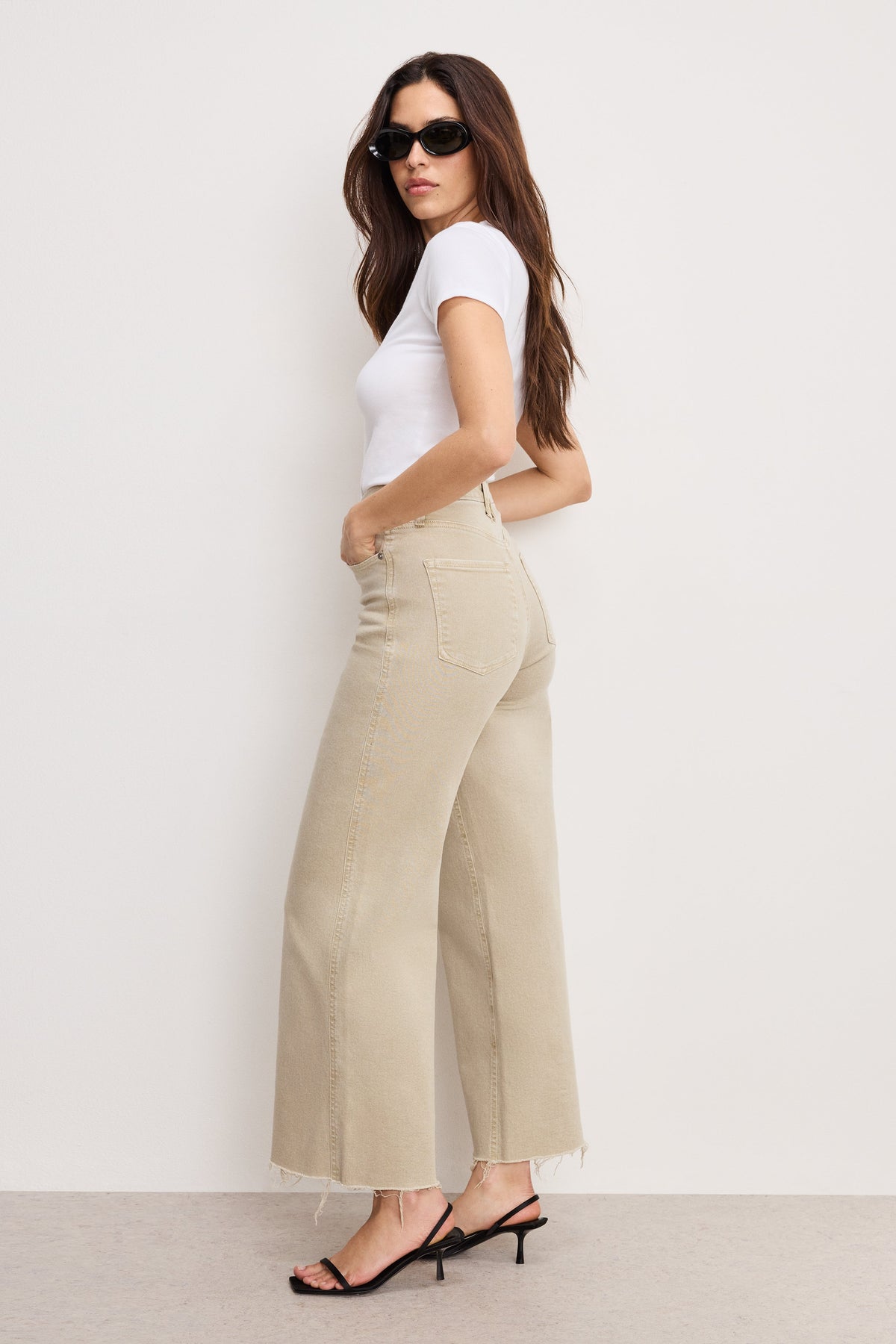 Premium GOOD SKATE WIDE CROPPED JEANS DUNE001