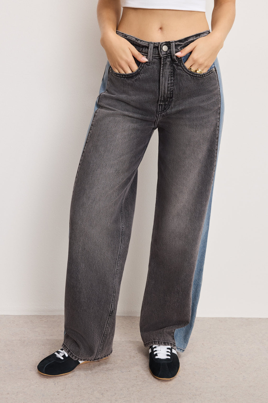 Premium GOOD LOW RISE BAGGY JEANS INDIGO1000