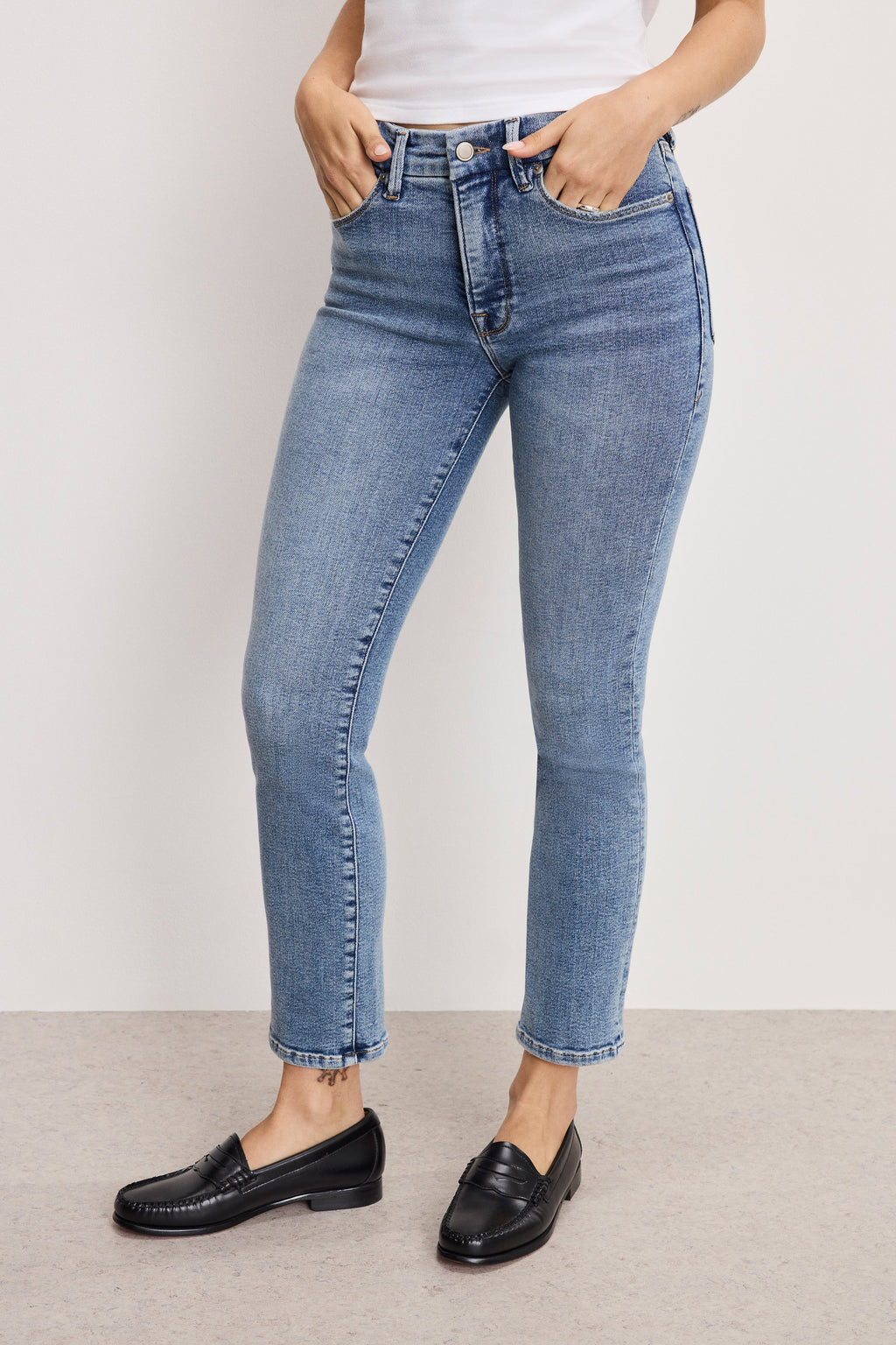 Premium GOOD LEGS STRAIGHT JEANS INDIGO988
