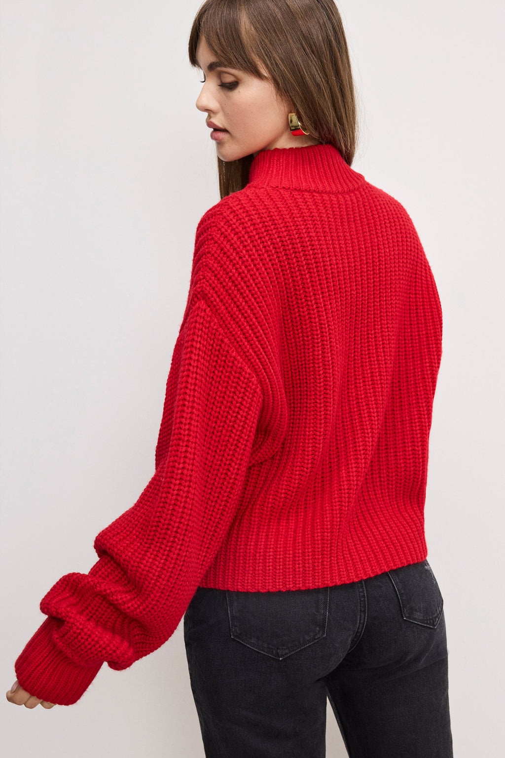 Premium CHUNKY KNIT MOCK NECK SWEATER CHILI001